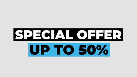 special-offer-up-to-50%-off-word-animation-motion-graphic-video-with-Alpha-Channel,-transparent-background-use-for-web-banner,-coupon,-sale-promotion,-advertising,-marketing-video